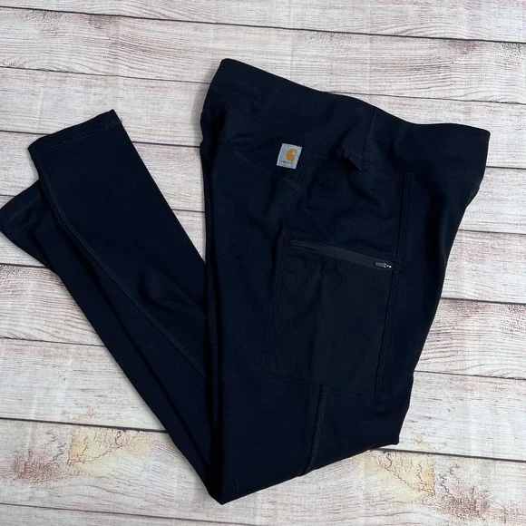 Carhartt Force Utility Leggings Women Size Small Fitted Black Cargo Pockets - Picture 10 of 12